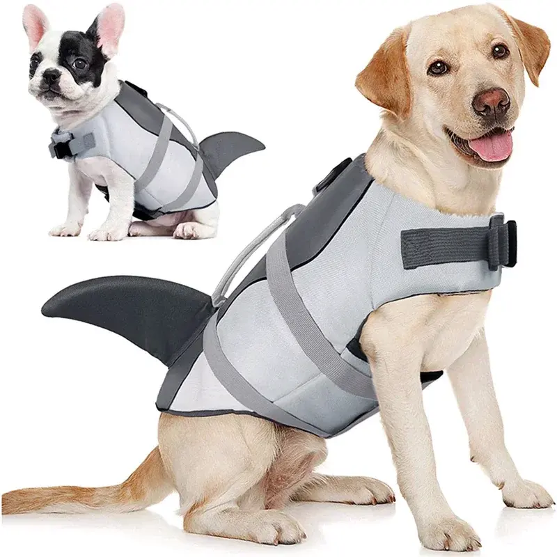 Dog Shark Life Jacket - Reflective & Safe Swimming Vest