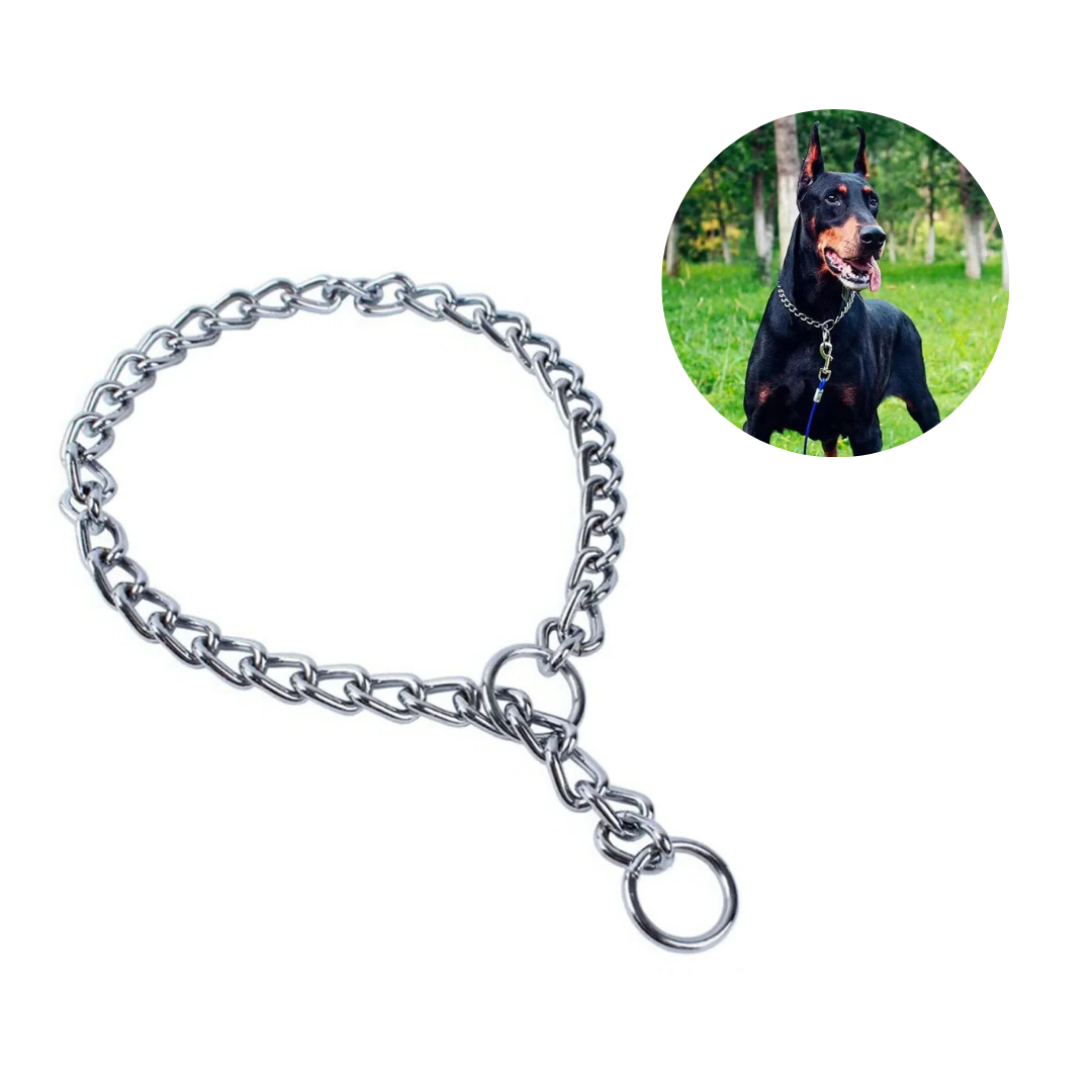 Stainless Steel Snake Chain Dog Collar - Adjustable Training Collar - PetAura