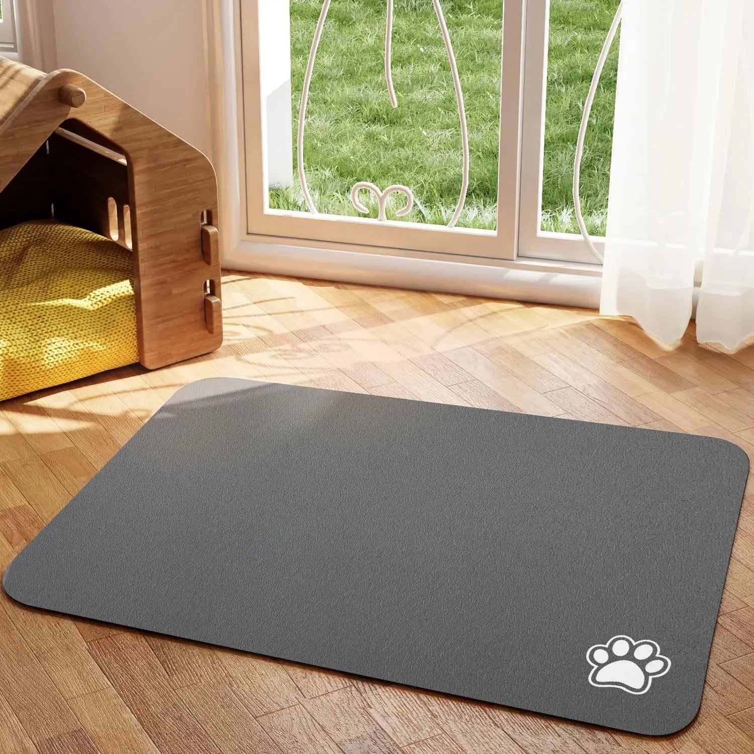 Absorbent Pet Feeding Mat - Non-Slip & Easy Clean for Dogs and Cats