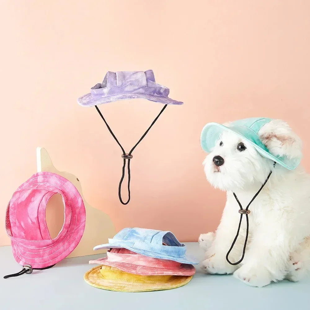 Pet Hats Cat Hat with Ear Holes Sunscreen Baseball Cap for Large Medium Small Dogs Summer Cat Cap Sun Hat Outdoor Hiking Hat