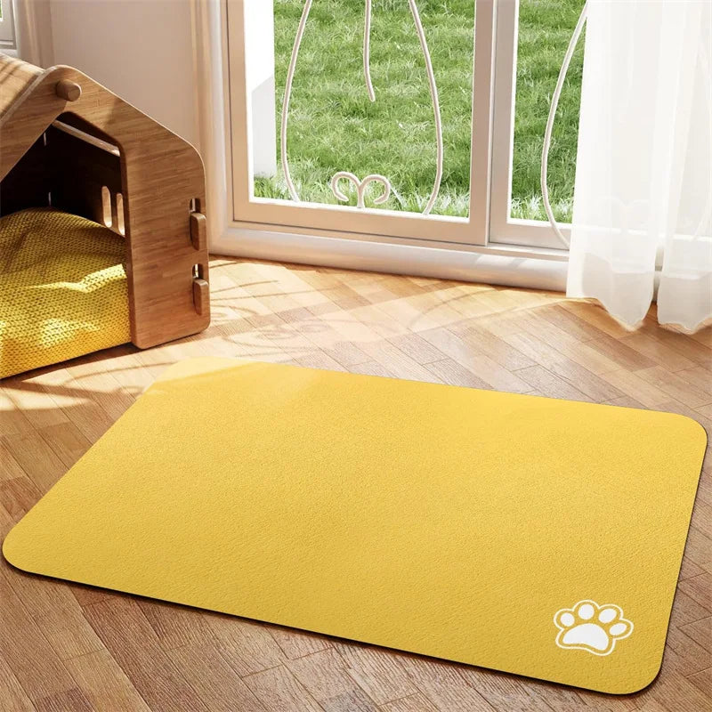 Absorbent Pet Feeding Mat - Non-Slip & Easy Clean for Dogs and Cats