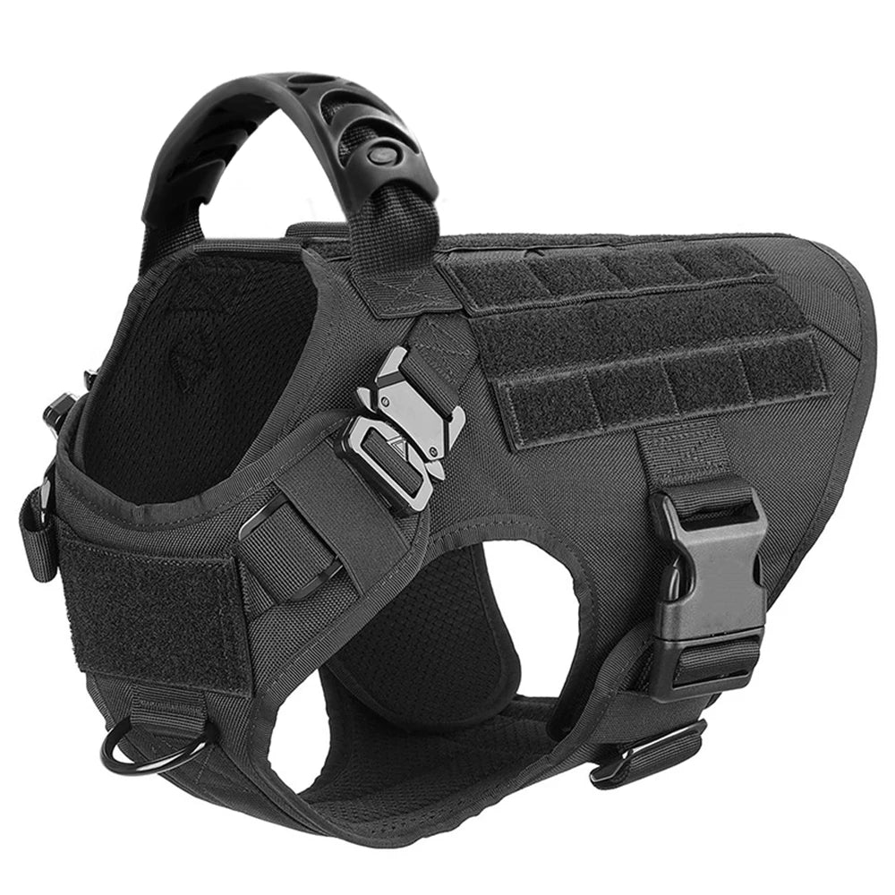 Tactical Dog Harness with Leash and Pouches - PetAura