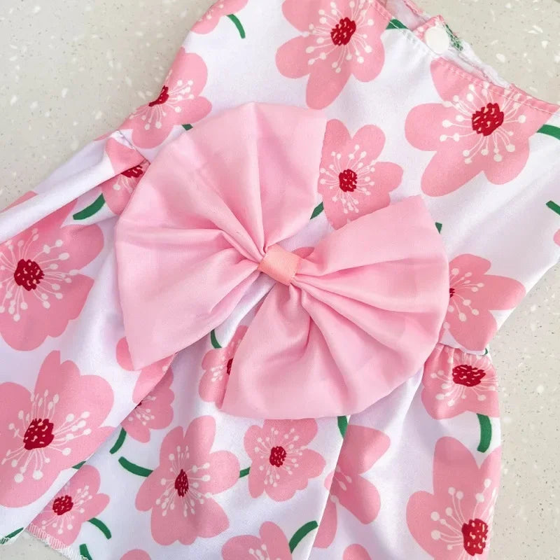 Cute Princess Dog Dress with Bow for Small Pets - PetAura