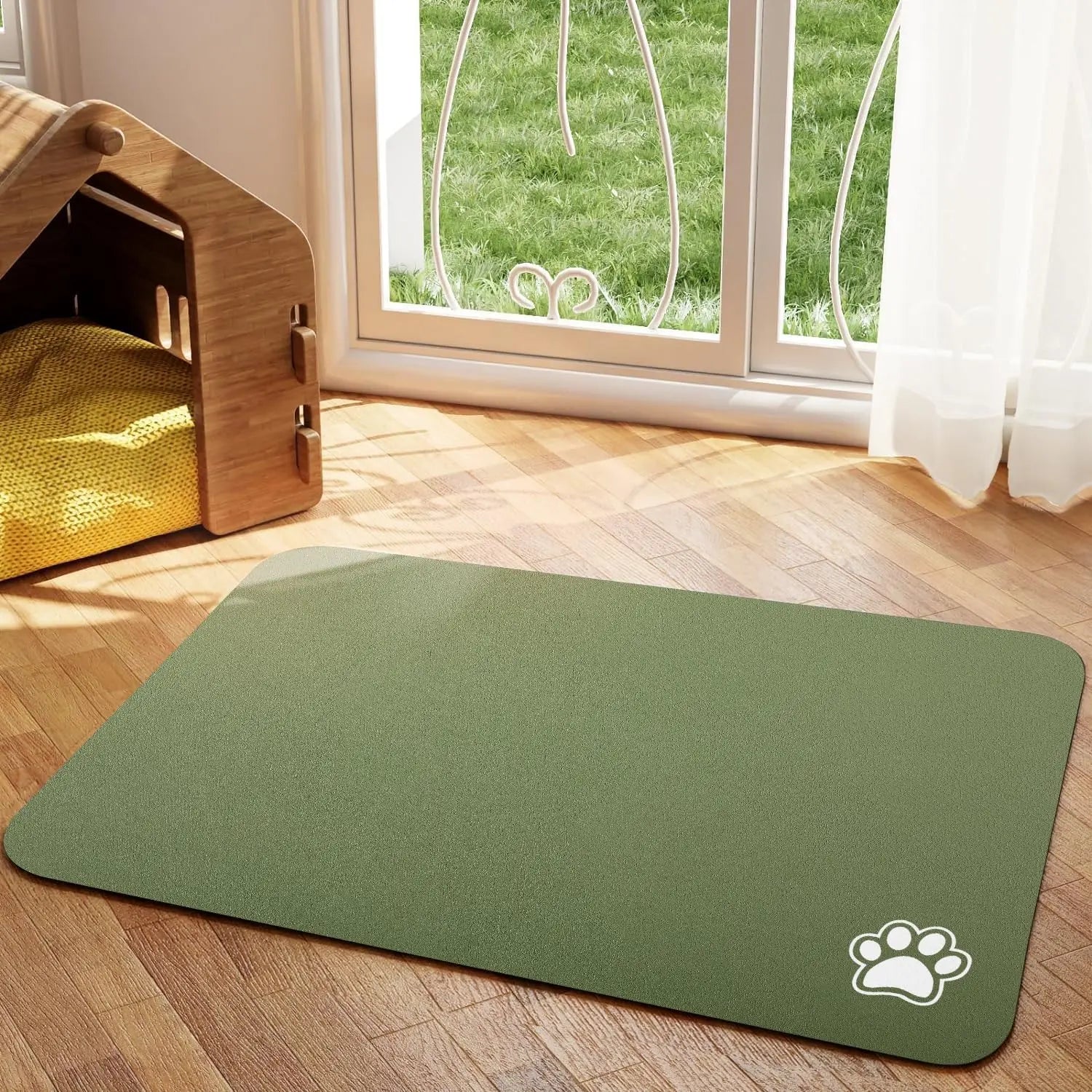Absorbent Pet Feeding Mat - Non-Slip & Easy Clean for Dogs and Cats