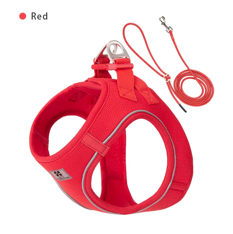 Adjustable Reflective Dog Harness Leash Set - PetAura