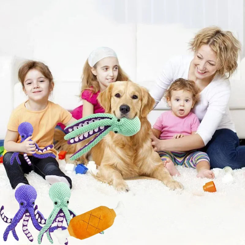 Pet Plush Toy Cat Dog Voice Octopus Shell Puzzle Toy Bite Resistant Interactive Pet Dog Teeth Cleaning Chew Toy Pet Supplies