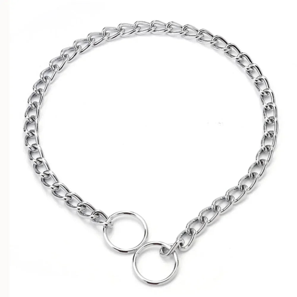 Stainless Steel Snake Chain Dog Collar - Adjustable Training Collar - PetAura
