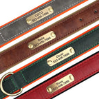 Leather Dog Collar with ID Tag - PetAura