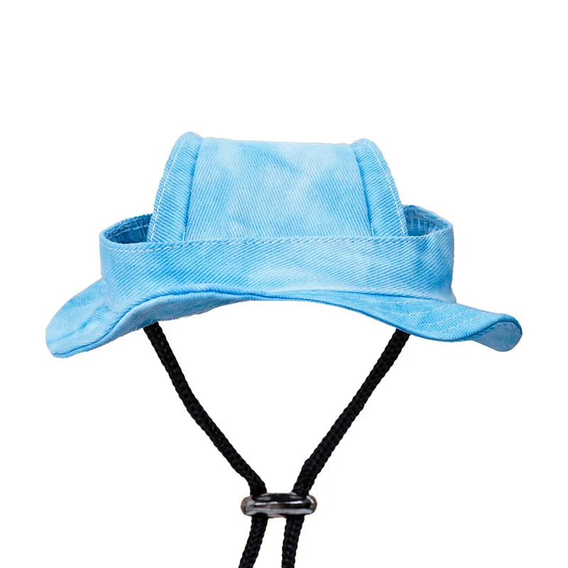 Pet Sun Hat with Ear Holes - Adjustable Summer Cap for Dogs and Cats