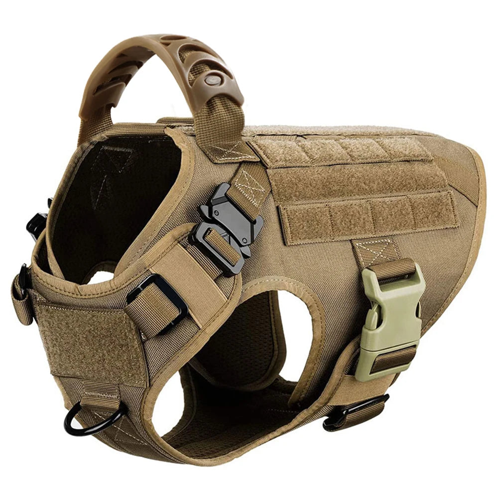 Tactical Dog Harness with Leash and Pouches - PetAura