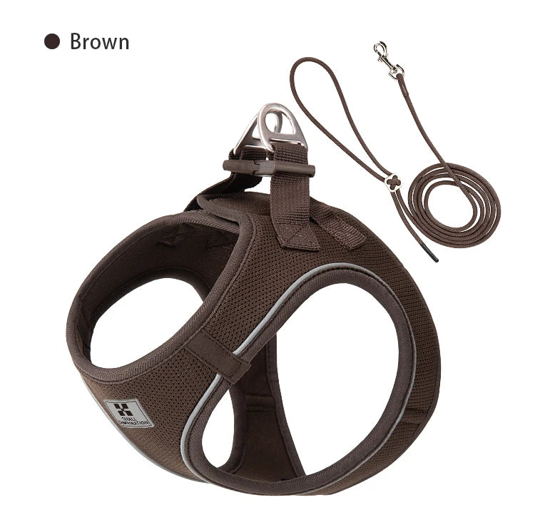 Adjustable Reflective Dog Harness Leash Set - PetAura