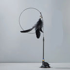 Cat Toy Cat Teaser Stick With Bell Extended Rod Suction Cup Self High And Durable Bite Teaser Tool Replaceable Feather Head