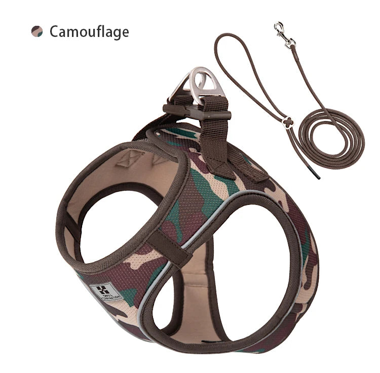 Adjustable Reflective Dog Harness Leash Set - PetAura