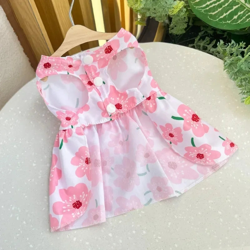 Cute Princess Dog Dress with Bow for Small Pets - PetAura