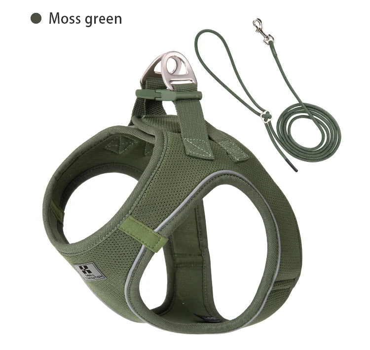 Adjustable Reflective Dog Harness Leash Set - PetAura