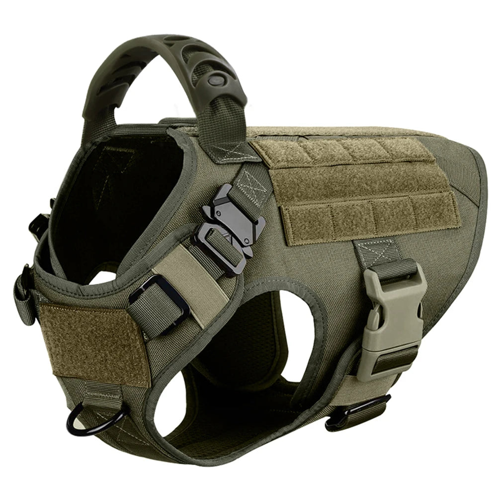 Tactical Dog Harness with Leash and Pouches - PetAura