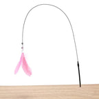Cat Toy Cat Teaser Stick With Bell Extended Rod Suction Cup Self High And Durable Bite Teaser Tool Replaceable Feather Head