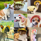 Pet Sun Hat with Ear Holes - Adjustable Summer Cap for Dogs and Cats