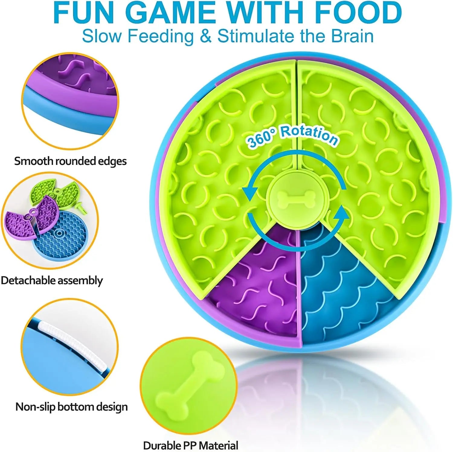 Interactive Dog Puzzle Slow Feeder Bowl - PetAura