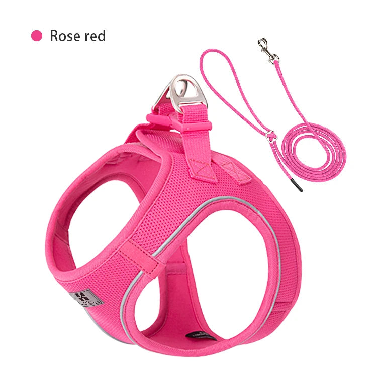 Adjustable Reflective Dog Harness Leash Set - PetAura