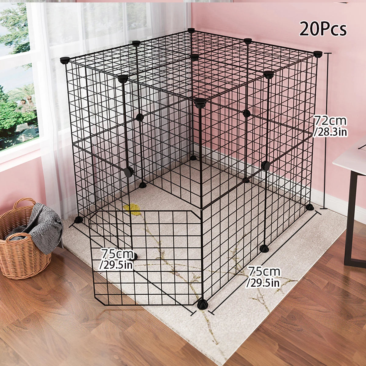Dog cage Wire mesh fence indoor teddy animal escape barrier