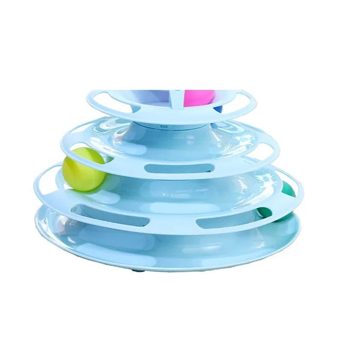 Pet cat toy Three-layer ball cat Turntable Cat interactive educational track toy cat space tower play plate