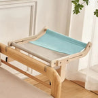 Cat hammock with pet window, Cat hanging hammock with detachable balcony, wooden stand, indoor turndown bed, pet nest