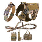 Tactical Dog Harness with Leash and Pouches - PetAura