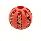 Dog Toy Ball, Nontoxic Bite Resistant Toy Ball for Pet Dogs Puppy Cat, Dog Pet Food Treat Feeder Chew Tooth Cleaning Ball