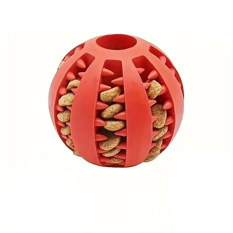 Dog Toy Ball, Nontoxic Bite Resistant Toy Ball for Pet Dogs Puppy Cat, Dog Pet Food Treat Feeder Chew Tooth Cleaning Ball