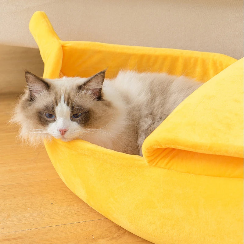 Banana Cat Bed - PetAura