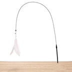 Cat Toy Cat Teaser Stick With Bell Extended Rod Suction Cup Self High And Durable Bite Teaser Tool Replaceable Feather Head