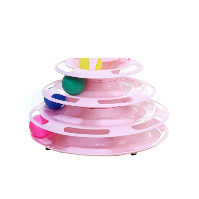 Pet cat toy Three-layer ball cat Turntable Cat interactive educational track toy cat space tower play plate