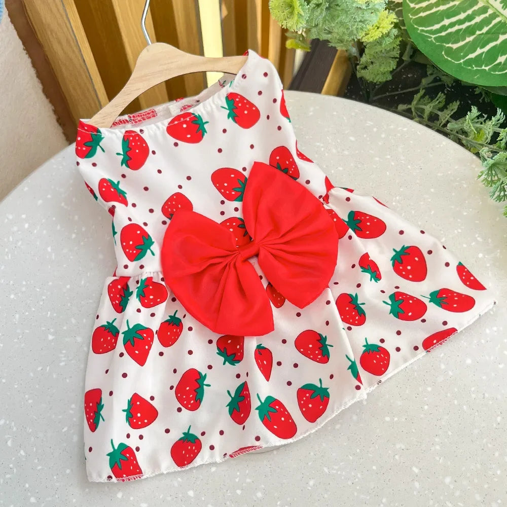 Cute Princess Dog Dress with Bow for Small Pets - PetAura