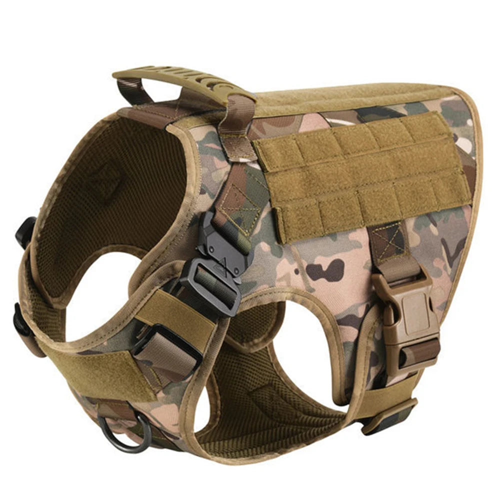 Tactical Dog Harness with Leash and Pouches - PetAura