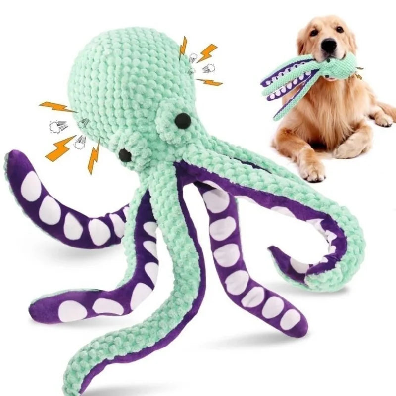 Pet Plush Toy Cat Dog Voice Octopus Shell Puzzle Toy Bite Resistant Interactive Pet Dog Teeth Cleaning Chew Toy Pet Supplies