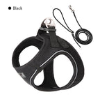 Adjustable Reflective Dog Harness Leash Set - PetAura