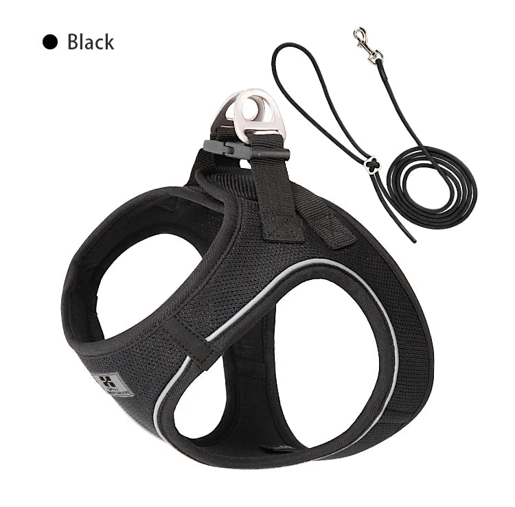 Adjustable Reflective Dog Harness Leash Set - PetAura