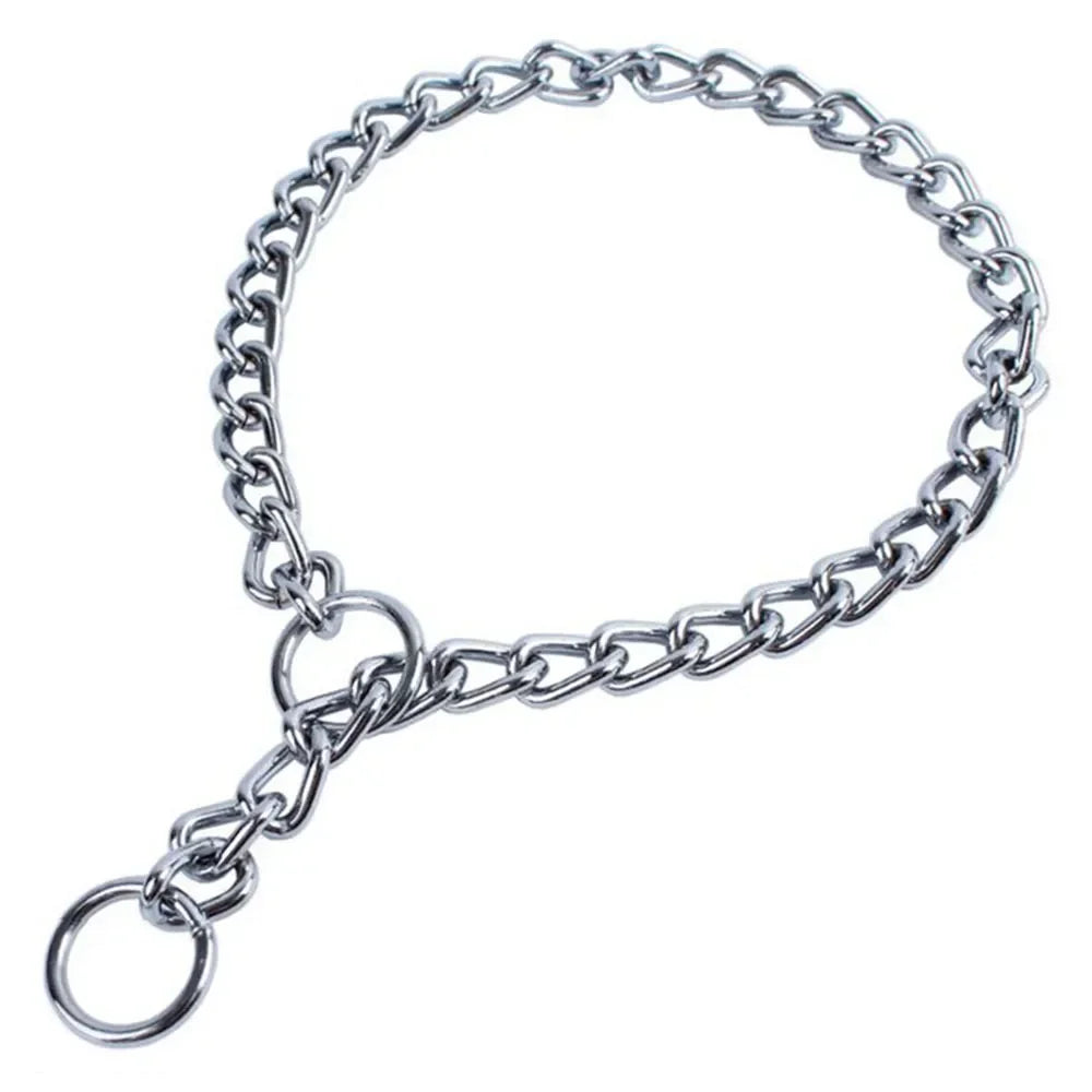 Stainless Steel Snake Chain Dog Collar - Adjustable Training Collar - PetAura