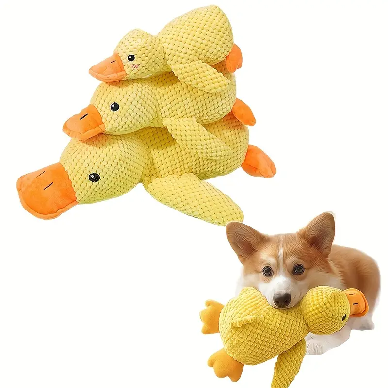 Plush Duck Toy for Dogs - Bite Resistant & Sound Relief