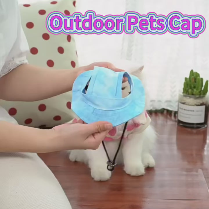 Pet Hat with Ear Holes - Sun Protection for Cats & Dogs